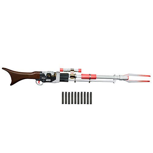 Nerf Star Wars Amban Phase-pulse Blaster, The Mandalorian, Scope with Illuminated Lens, 10 Nerf Darts, Blaster Sounds, 50.25 Inches Long F2901EU4