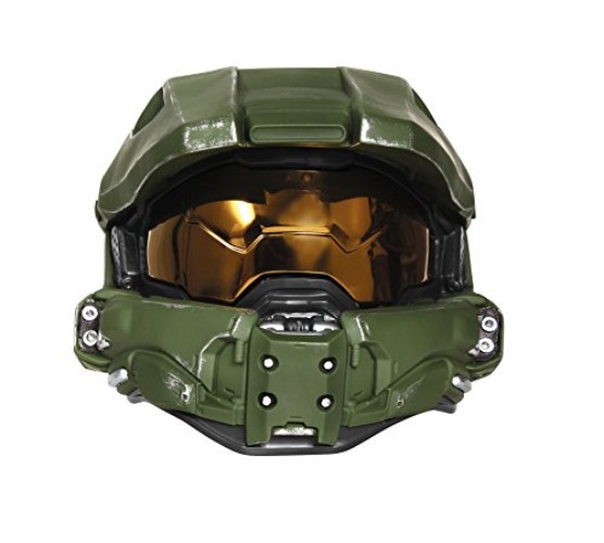 DISGUISE Men's Master Chief Adult Light-up Deluxe Helmet, Multi-colored, One size - One Size - Green