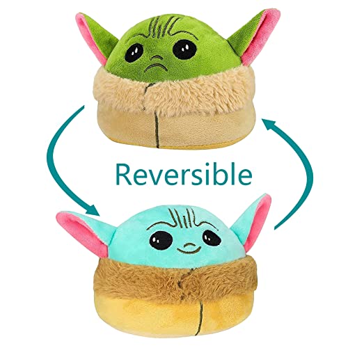 通用 Reversible Baby teddy Plush Toy, Cute Mood Toy plushie for Kids Toy Gift, Super Soft Flip Mood Stuffed Plushie (YODA01) - Yoda01