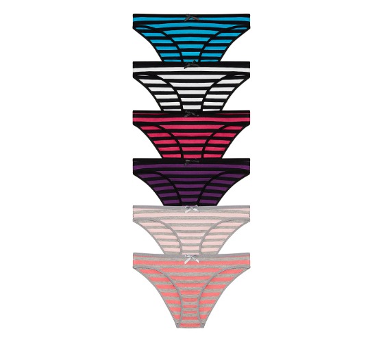 Nabtos Cotton women's panties Bikini Underwear Stripes women's panties (Pack of 6) - Medium Multicolored 1