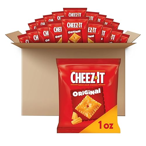 Cheez-It Cheese Crackers, Baked Snack Crackers, Lunch Snacks, Original (40 Packs) - Original - 1 Ounce (Pack of 40)