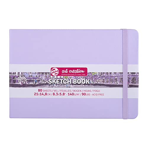 Talens Art Creation - Cuaderno de bocetos (80 hojas, 21 x 14,5 cm), color violeta pastel - Violeta Pastel - A5 / 21 X 14.8 CM / 8.3 X 5.8"
