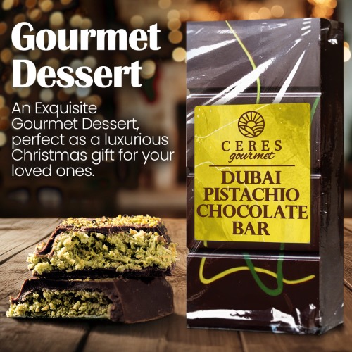 Dubai Chocolate Bar Pistachio with Dark Chocolate and Knafeh -  3.5 Oz