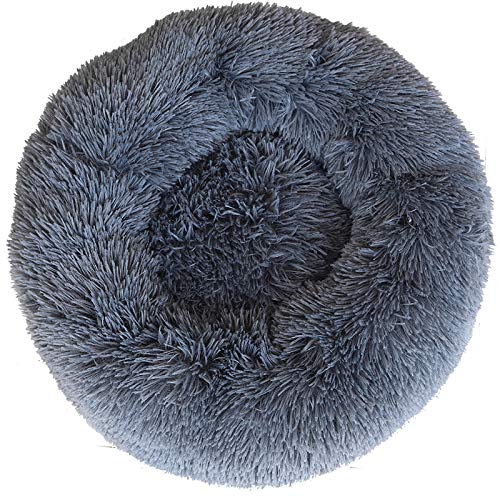 Fhodigogo Cat Bed Small dog bed Pet Bed for Cats Round Plush beds Warm Kitten bed Nest with Anti-Slip Bottom Hand Dog Round Bed Cat Round Bed Pet Donut Bed kitten bed (S/36X36X12CM) - 36 x 36 x 12 cm (L x W x H) - A
