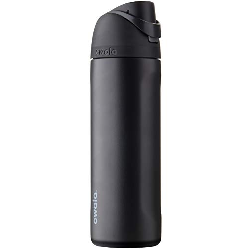 Owala FreeSip Insulated Stainless Steel Water Bottle with Straw for Sports and Travel, BPA-Free, 24-oz, Very, Very Dark - Very Very Dark - 24 oz
