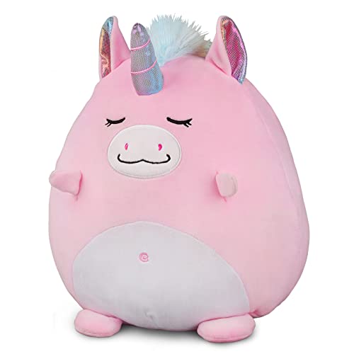 Marsjoy 8" Pink Unicorn Plush Pillow Toy Squishy Stuffed Animal Plushie Pillow Cute Unicorn Huggable Toy Kawaii Soft Cushion for Girl Kid Children's Day Birthdays Christmas - Pink Unicorn