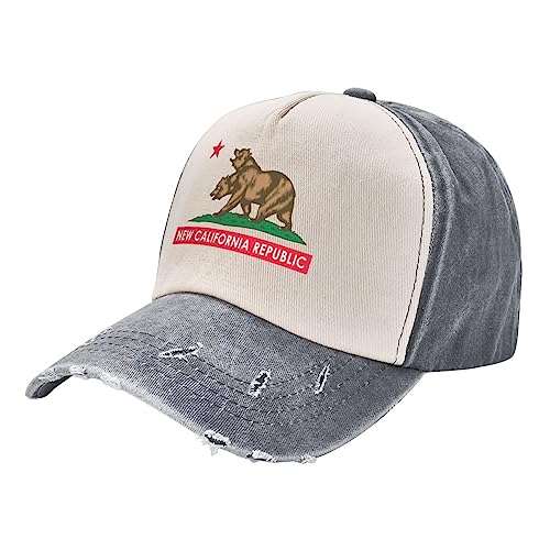 Fallout New califorFallout New California Republic Cowboy Hat Vintage Washed Baseball Cap Adult Trucker hat Dark Red - One Size - Gray