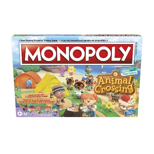 Hasbro Monopoly Animal Crossing New Horizons Edition Board Game for Kids Ages 8 and Up, Fun Game to Play for 2-4 Players, English and French Version - 