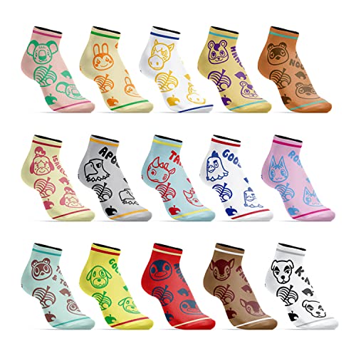 Nintendo Animal Crossing 15 Pack Womans Ankle Socks