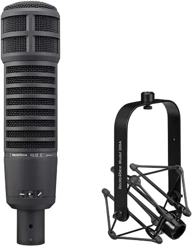 Electro-Voice RE20 Broadcast Announcer Microphone (Black) Bundle 309A Mic Shockmount