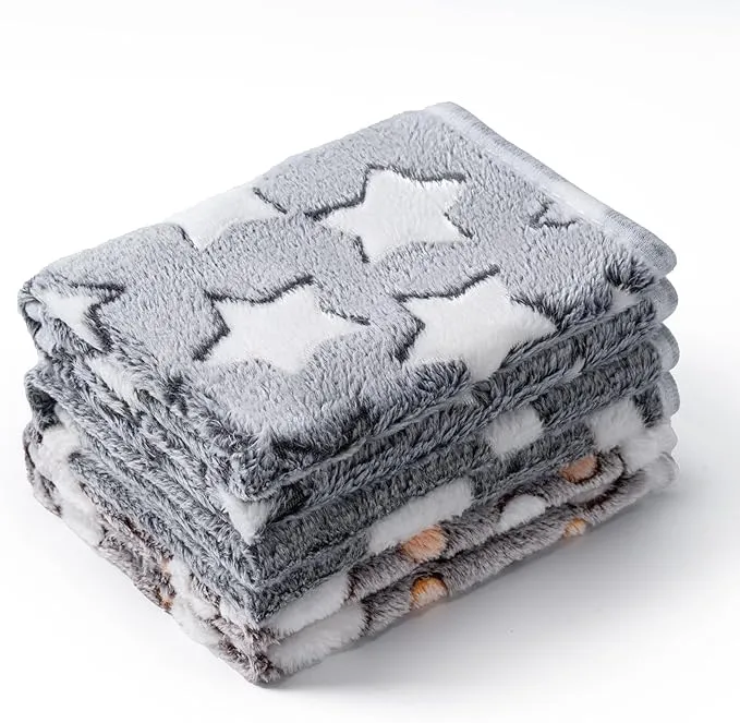 1 Pack 3 Blankets Super Soft Fluffy Premium Fleece Pet Blanket Flannel