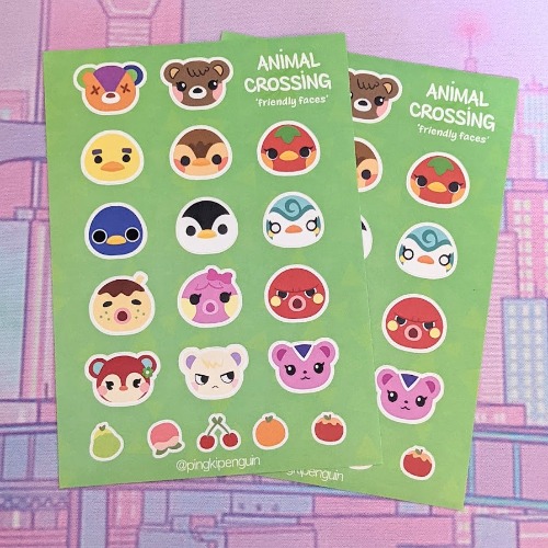 Cute Animal Crossing 'Friendly Faces' Sticker Sheet A6