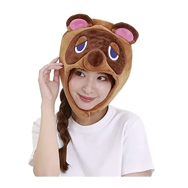 
                            SAZAC Kigurumi Hat - Animal Crossing Tom Nook - Cozy Costume Beanie Cap - Adult Size
                        