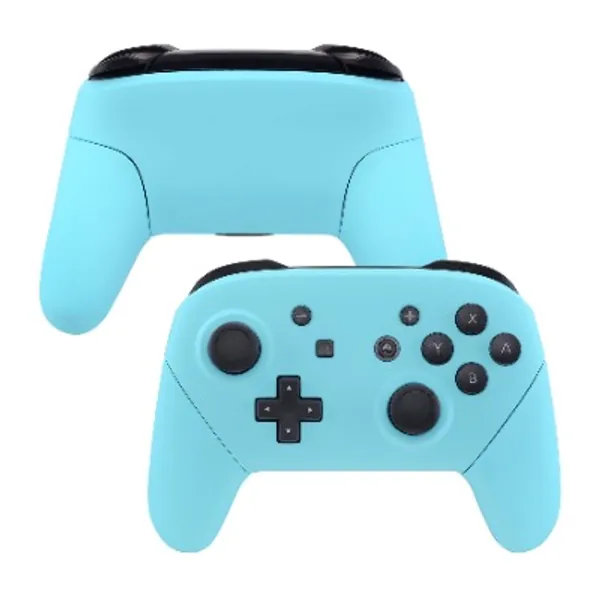eXtremeRate Heaven Blue Faceplate Backplate Handles for Nintendo Switch Pro Controller, Soft Touch DIY Replacement Grip Housing Shell Cover for Nintendo Switch Pro - Controller NOT Included