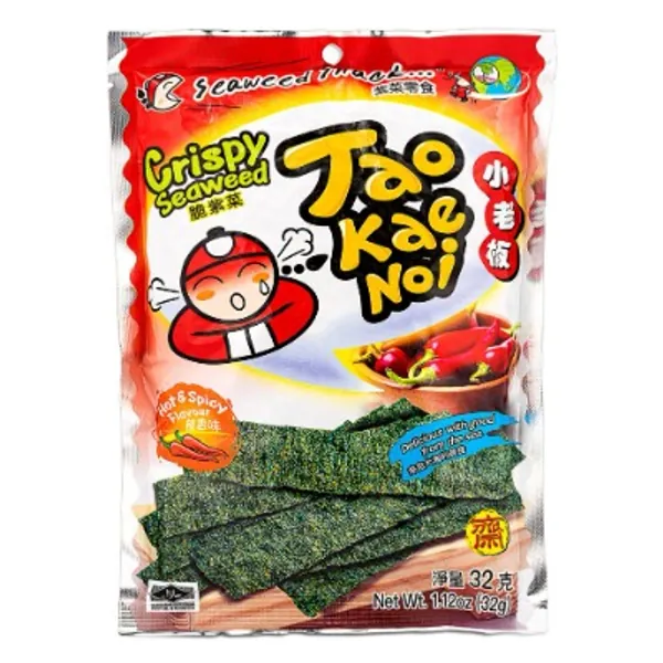 Tao Kae Noi Crispy Seaweed - Hot & Spicy Flavour (小老板 脆紫菜 - 辣香味) | Food | Snacks & Sweets | Seaweed Snacks | Oriental Mart