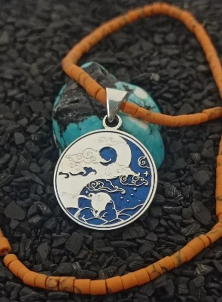 Yin Yang Night and Moon Necklace-925 Sterling Silver Sky | Etsy UK