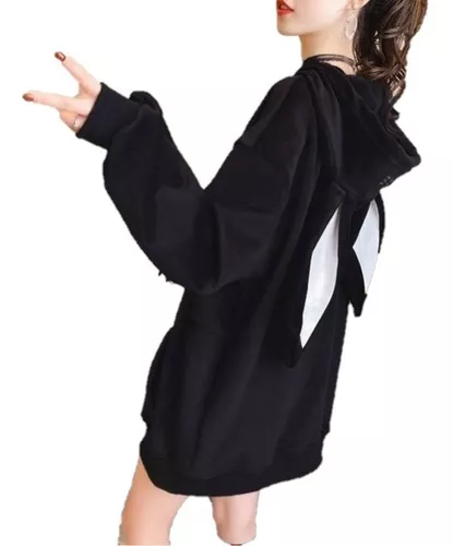 Sudadera Diseño De Orejas De Conejo Linda Versión Coreana