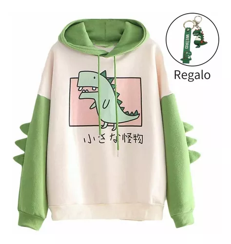 Sudadera Con Capucha De Dinosaurios Manga Larga Para Mujer