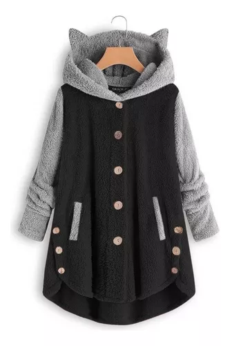 Sudadera Con Capucha De Forro Polar De Oreja De Gato Con Bot