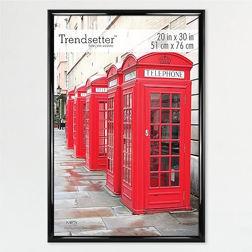 MCS Trendsetter 20x30 Poster Frame Black High-Gloss, Vertical & Horizontal Wall Hanging Large Picture Frame for Photos, Posters & Art Prints (1-Pack) - 20 x 30 in - Single