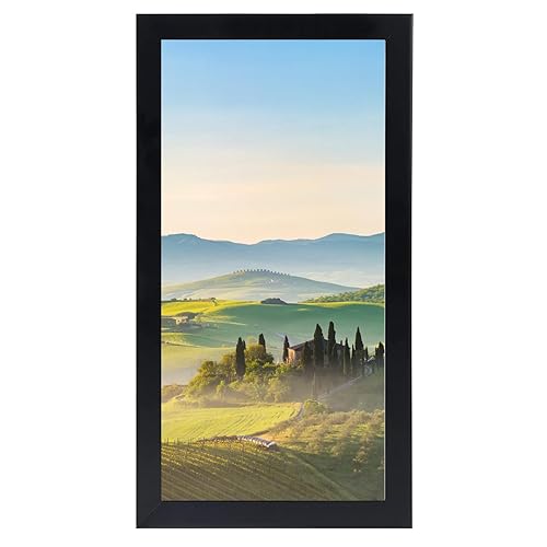 HUKONHEP 9x18 Black Picture Frames, Photos Frame with Plexiglass, Wall Gallery Photo Frames, Horizontal and Vertical for Wall Mounting, Home Office Decoration - 9"x18"