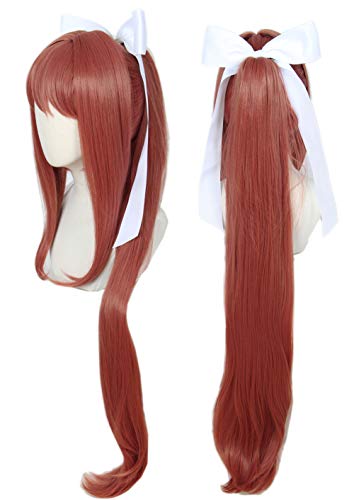Linfairy Girl Wig Halloween Cosplay Costume Wig for Women Long wig with White Bow - Long wig