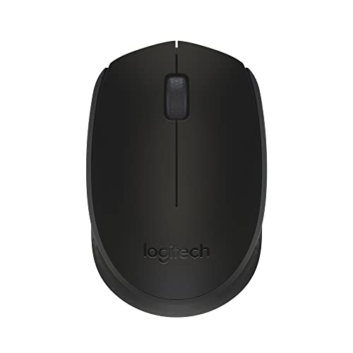 Logitech M170 Wireless Mouse for PC, Mac, Laptop, 2.4 GHz with USB Mini Receiver, Optical Tracking, 12-Months Battery Life, Ambidextrous - Black - Black