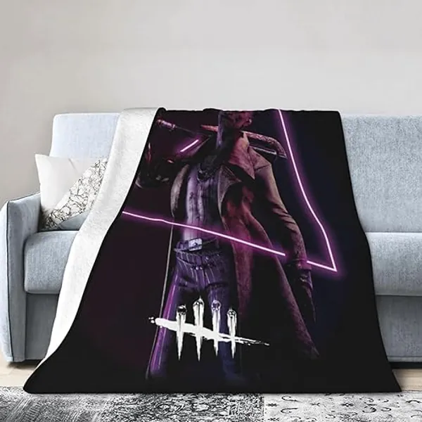 Pewwebfdfh Dead Game by and Daylight Blanket All Season Warm Cozy Lightweight Throw Fluffy Soft for Sofa Gift Home Decor 50""x40"", Black - 50"x40"