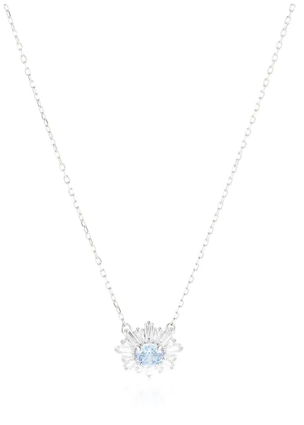 Swarovski Sunshine Collection Women's Pendant Necklace, with Blue and White Crystals on a Rhodium Plated Chain, Swarovski 125 Anniversary Edition