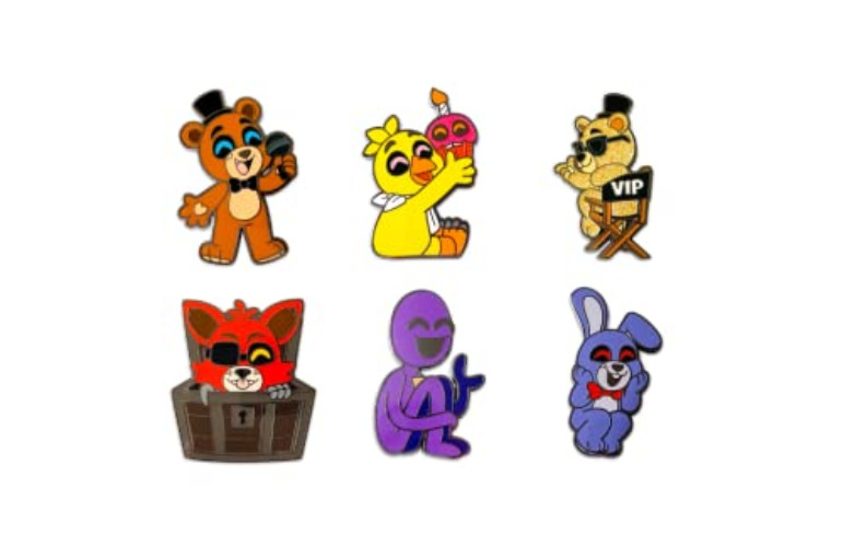 Youtooz Five Nights At Freddy's Official Licensed Pin Set - Collectors Box With 6 Pins From Youtooz FNAF Collection