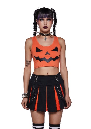 Wicked Thots Pumpkin Crop Top | ORANGE / Small
