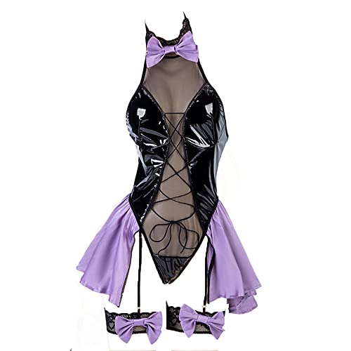 JasmyGirls Cosplay Dessous Sexy Chinesisches Cheongsam Kleid Anime Dienstmädchen Outfit Goth Teufelskostüm Halloween Rollenspiel High Split Kleider