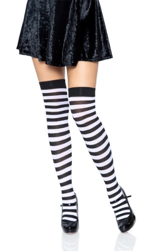 Stripe Thigh Highs [Various Colors] | black/white