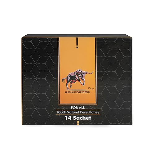 Renforcer Extra Strength Organic Honey with Natural Royal Jelly, Bee Pollen, Silver Flakes - Infused Honey with Natural Ingredients - Boosts Health & Energy for Daily Wellness - Large Pack of 14 Sachets