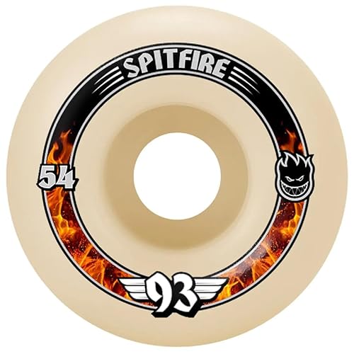 Spitfire Skateboard Wheels 54mm F4 Soft Sliders 93A Radials Natural
