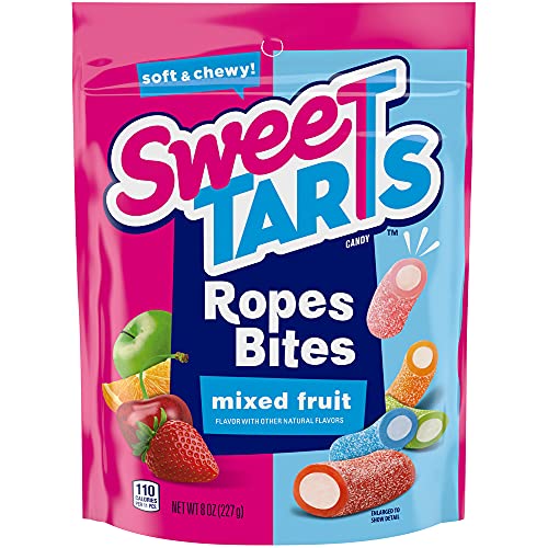 SweeTARTS Rope Bites Candy, Mixed Fruit, 8 Ounce Resealable Bag - Ropes Bites - 8 Ounce (Pack of 1)