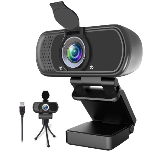 1080P Webcam,Live Streaming Web Camera with Stereo Microphone, Desktop or Laptop USB Webcam with 110 Degree View Angle, HD N5 Webcam for Video Calling, Recording, Conferencing, Streaming, Gaming - 