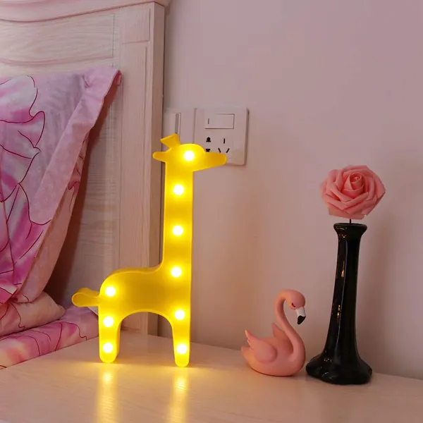 GUOCHENG Cute Giraffe Shaped LED Night Light Warm White Table Night Lamps Bedroom Nursery Home Bedside Indoor Decorations Giraffe Gifts for Kids Children Girls