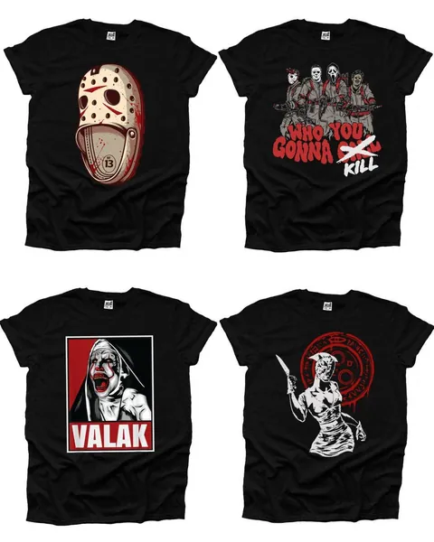 Horror character Mens T Shirt LICENSED ART high quality cute action parody movie funny terror slasher unique goth emo Woman unisex UK seller