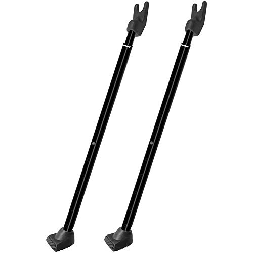 SECURITYMAN 2-in-1 Door Security Bar & Sliding Patio Door Security Bar (2 Pack) via Interchangeable Caps - Constructed of High Grade Iron - Door Stoppers Security Bar - Black