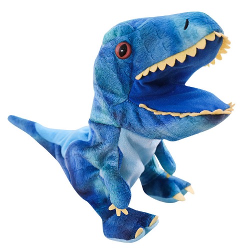 Dynamic 30cm Cartoon Dinosaur Hand Puppet - Blue