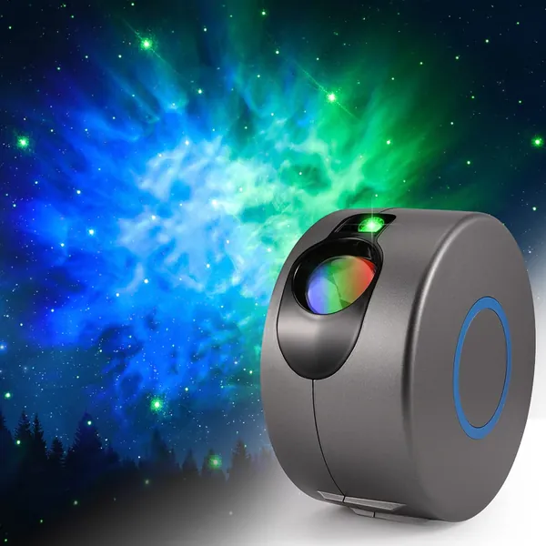 LED Galaxy Projector Light, Joycabin 360° Rotation Star Sky Projector, 7 Colours Nebula Night Light with Remote Control, Adjustable Speed/Brightness/Angle Projection Lamp for Kids Adults Bedroom Game