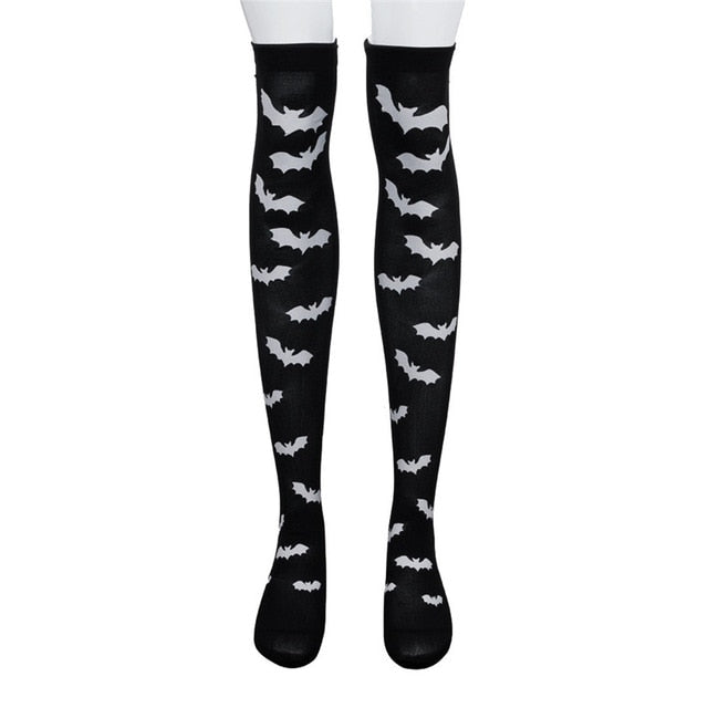 Black and white bat socks