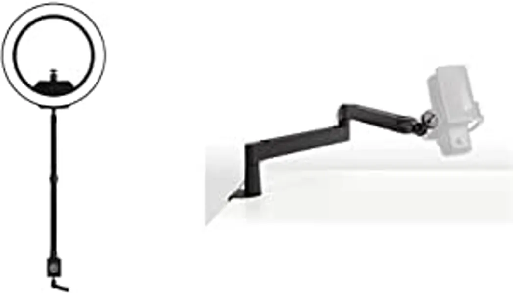 Elgato Ring Light - Premium 2500 lumens Light & Wave Mic Arm LP - Premium Low Profile Microphone Arm with Cable Management Channels, Desk Clamp, Versatile Mounting and Fully Adjustable