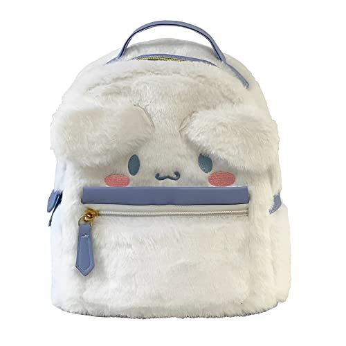 LELAOJI Kawaii 3D Plush Backpack for Girls - Cute Animal Cartoon Schoolbag with White Dog Design - Perfect for School, Travel and Everyday Use - White Dog