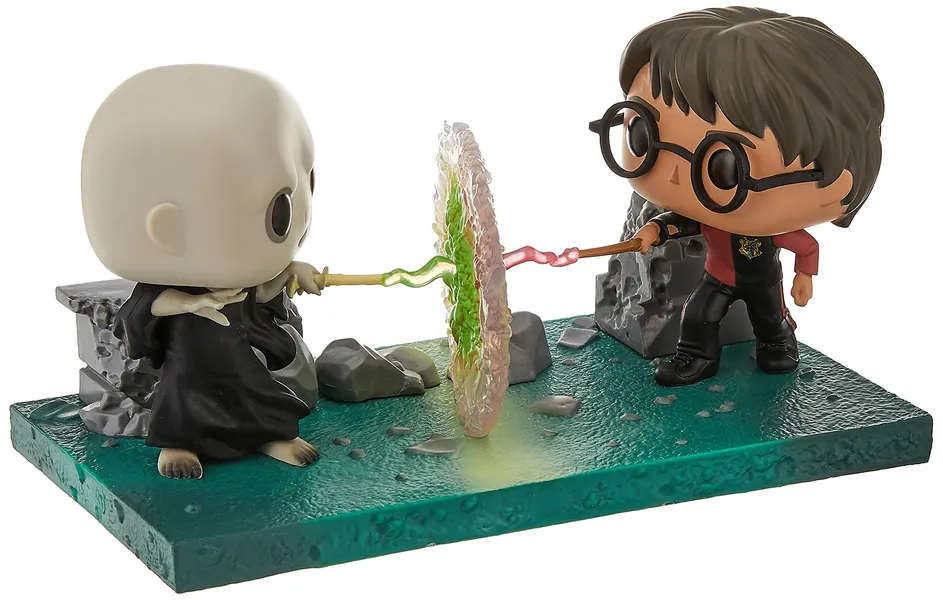 Funko 48070 POP Moment Potter-Harry VS Voldemort Collectible Toy, Multicolour