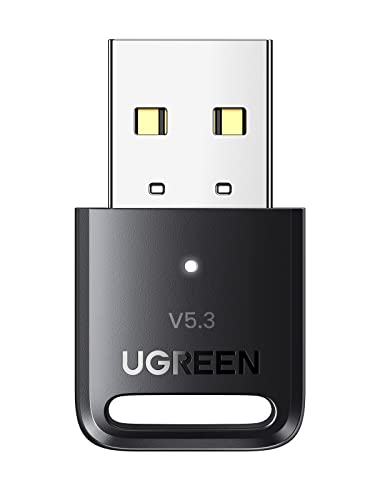 UGREEN Bluetooth Adapter for PC, Bluetooth 5.3+EDR USB Dongle, 7-Devices Pair Simultaneously, Bluetooth Receiver Transmitter for Wireless Keyboard, Mouse, Speaker, Headset, Support Windows 11/10/8.1