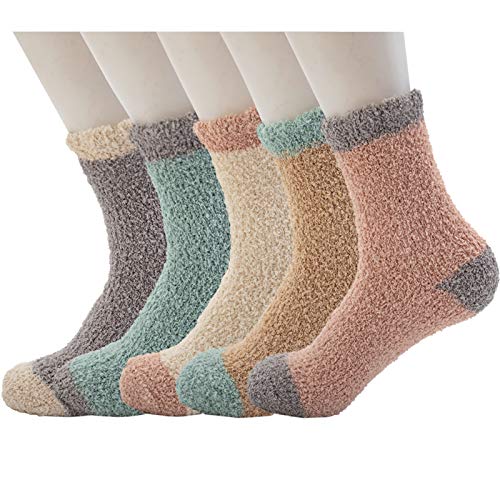 TEHOOK Thicker Warm Fuzzy Socks-Gifts for Women-Fluffy Cozy Socks-Stocking Stuffer-Women Socks Size 6-11 - One Size - 58-fuzzy Socks-no3-01