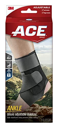 ACE Brand Deluxe Adjustable Ankle Stabilizer, Firm Stabilizing Support for Weak, Sore or Injured Joints, Adjustable Ankle Brace, Breathable, One Size Fits Most - Pack of 1 - Deluxe Stabilizer