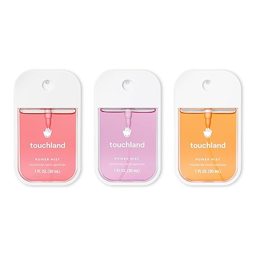Touchland Power Mist Hydrating Hand Sanitizer Spray, JUICY Trio Set (Watermelon, Peach, Berry), 1 FL. OZ. Travel Size (Set of 3) - Juicy Trio Set